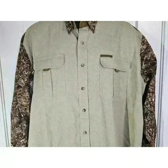 Legendary White Tails Mens Brown Tan Long Sleeve Shirt Sz XL Deer Buck Gear - Picture 3 of 9